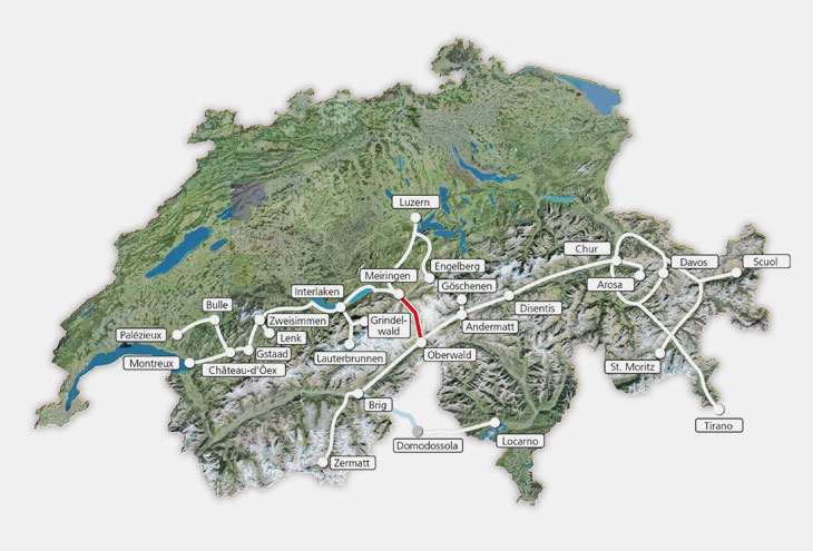 Attractif : un réseau cohérent de voies étroites au travers des Alpes.